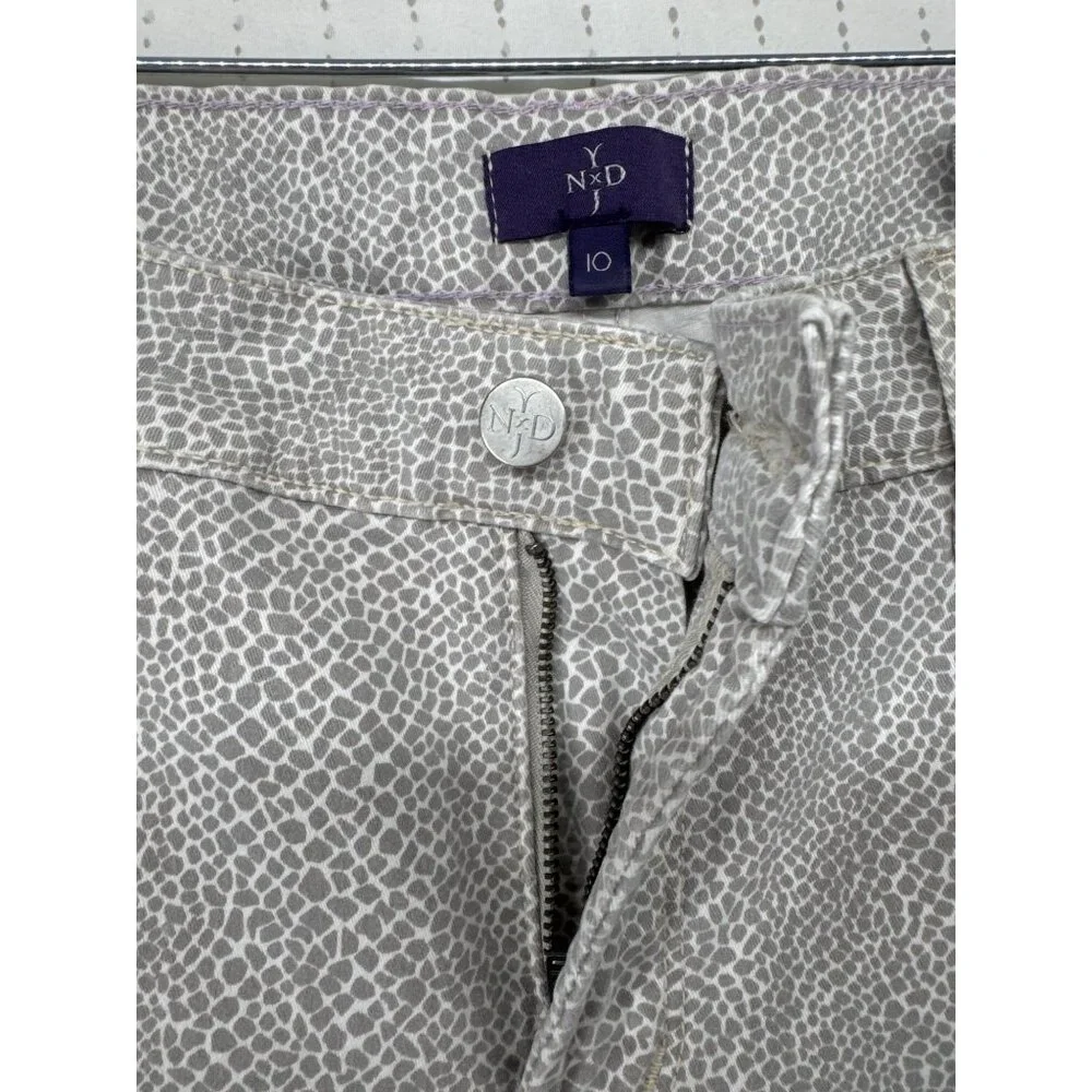 NYDJ Womens Jeans Sz 10 Gray Giraffe Print Ankle Lift Tuck Skinny Casual Comfy - Picture 12 of 13